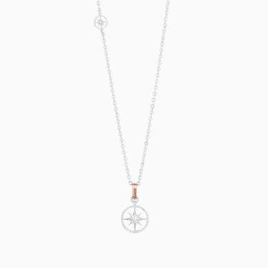 Collana da uomo dal design minimal con pendente rosa dei venti.