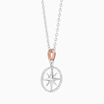 Collana da uomo dal design minimal con pendente rosa dei venti.