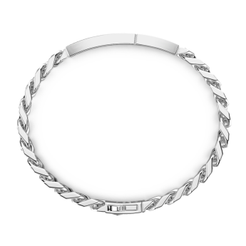 Bracciale grumetta Zancan in argento con pietre nere. 2