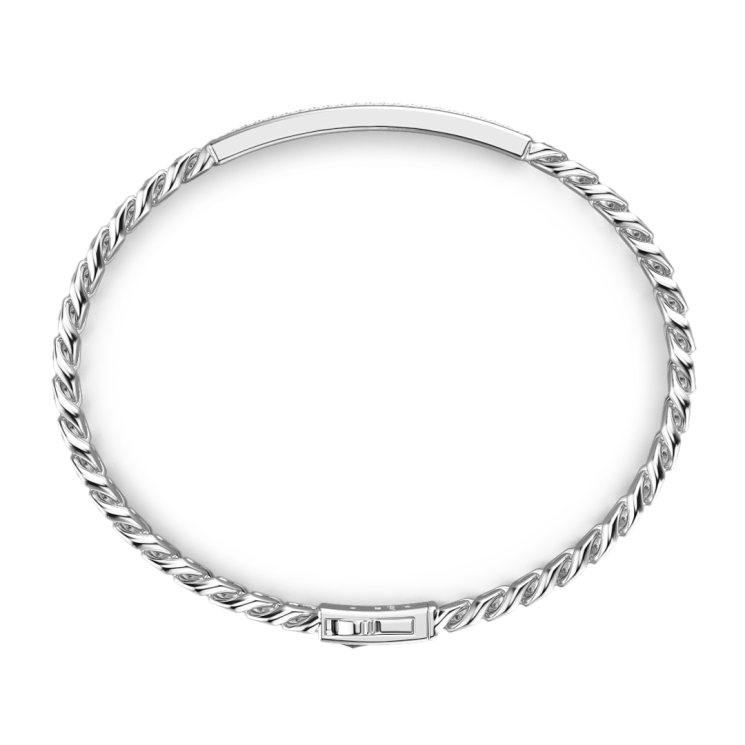 Bracciale grumetta Zancan in argento con pietre nerei.