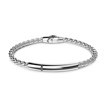 Bracciale Zancan in argento con targa e pietra nera.
