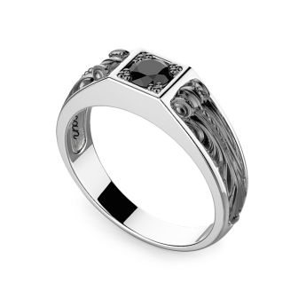 Zancan silver ring with black stone. 2