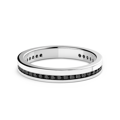 Zancan silver band ring with black stones.
