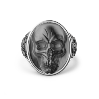 Zancan silver ring with evanescent skull.