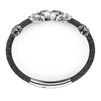 Bracciale Zancan in pelle con teschi. 2