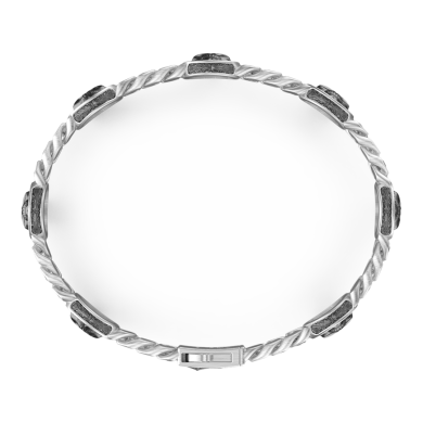 Bracciale a grumette Zancan in argento con teschi.