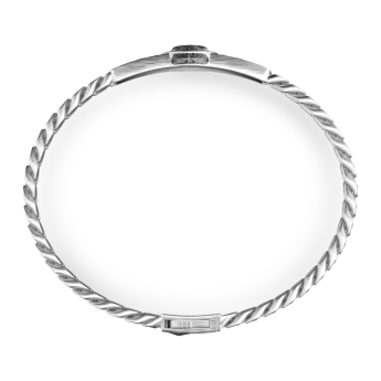 Bracciale a grumette Zancan in argento con targa e teschio. 2
