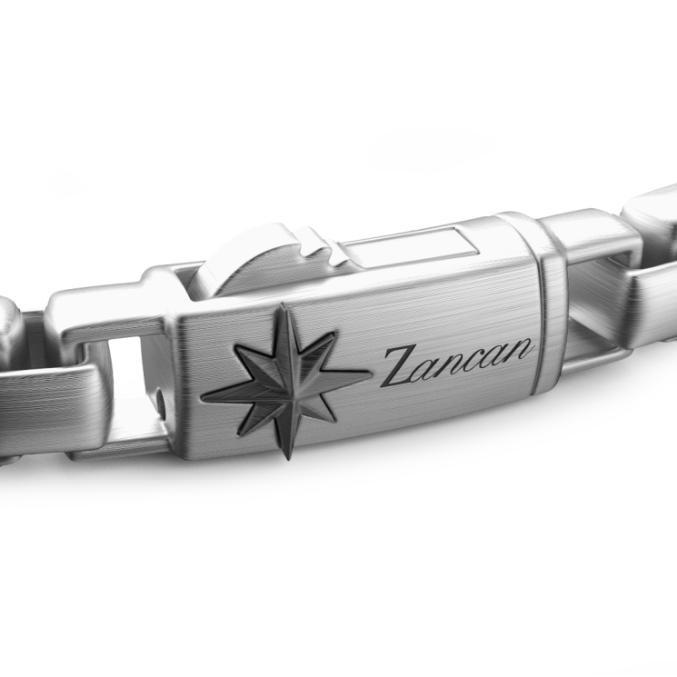 Zancan silver link bracelet with skulls.