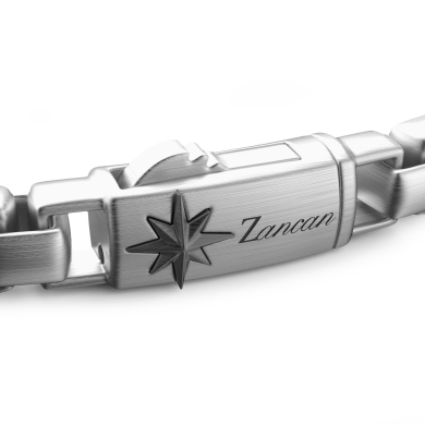 Bracciale a maglia Zancan in argento con teschi.