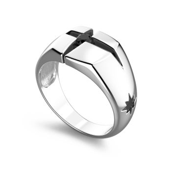 Anello Zancan in argento con pietra nera. 2
