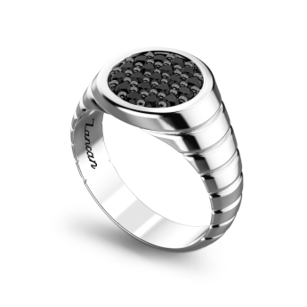Anello Zancan in argento con pietre nere. 2
