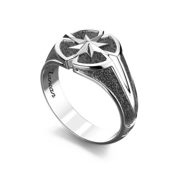 Anello Zancan in argento con rosa dei venti. 2