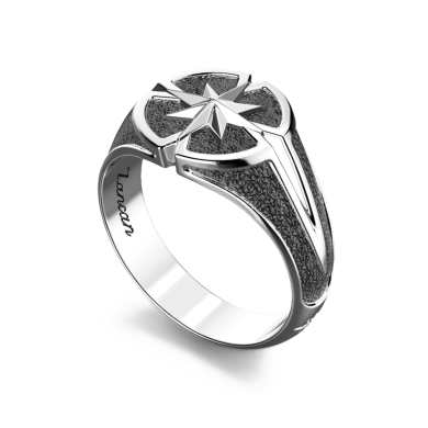 Anello Zancan in argento con rosa dei venti. 2