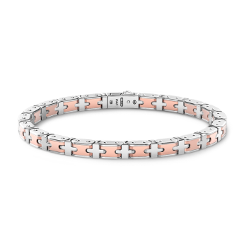 Bracciale da uomo Zancan in argento e oro rosa.
