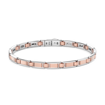 Bracciale da uomo Zancan in argento e oro rosa.