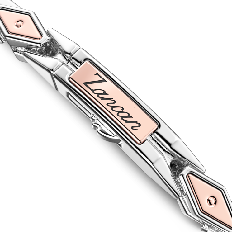 Bracciale da uomo Zancan in argento e oro rosa.