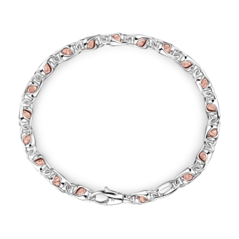 Bracciale da uomo Zancan catena in argento e oro rosa. 2
