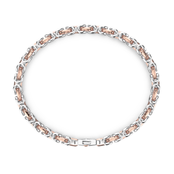 Zancan silver and rose gold chain men’s bracelet. 2