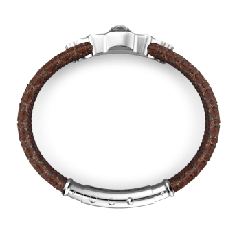 Bracciale Zancan in pelle e teschio alato in argento. 2
