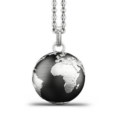 Zancan silver necklace with globe pendant.