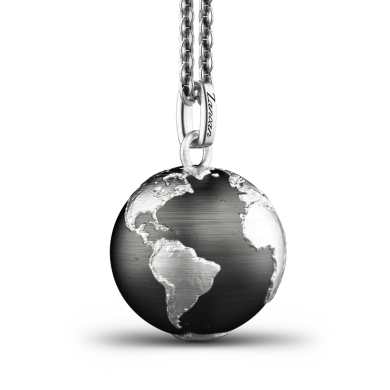 Zancan silver necklace with globe pendant.
