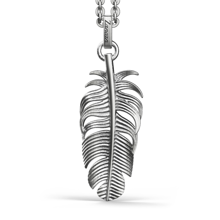 Collana Zancan in argento con pendente a piuma.