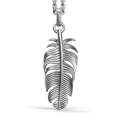 Collana Zancan in argento con pendente a piuma.