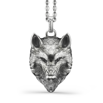 Zancan silver necklace with wolf.