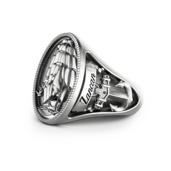 Anello Zancan in argento con finitura vintage. 2