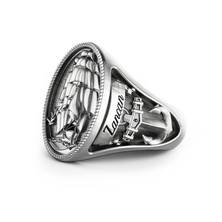 Zancan vintage finish silver ring.