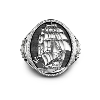 Anello Zancan in argento con finitura vintage.