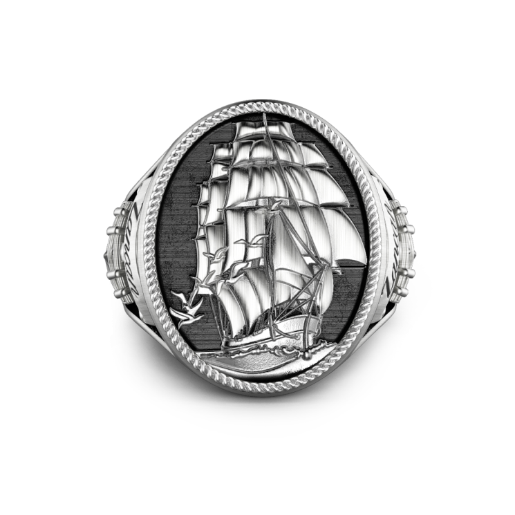 Anello Zancan in argento con finitura vintage.