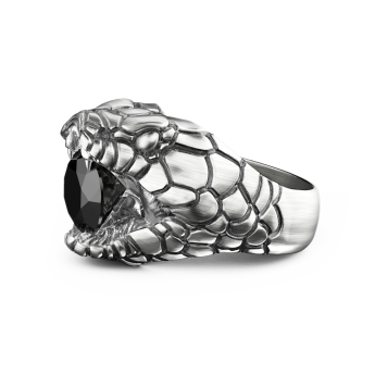 Anello Zancan cobra in argento con finitura vintage. 2