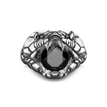 Zancan silver cobra ring with vintage finish.