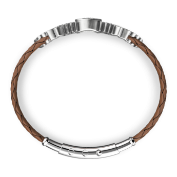 Bracciale Zancan in argento e pelle con aquila. 2
