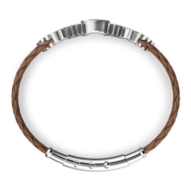 Bracciale Zancan in argento e pelle con aquila.