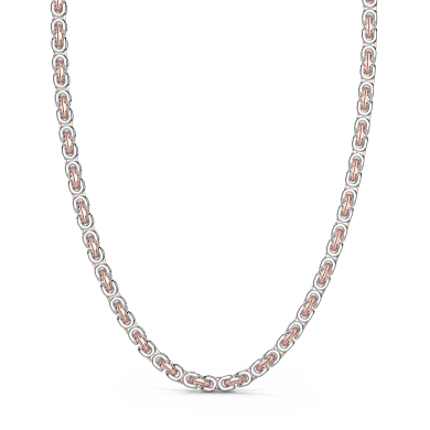 Collana da uomo Zancan a catena in argento e oro rosa.