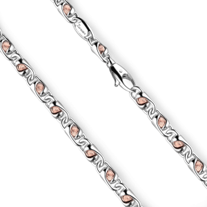 Collana da uomo Zancan a catena in argento e oro rosa. 2