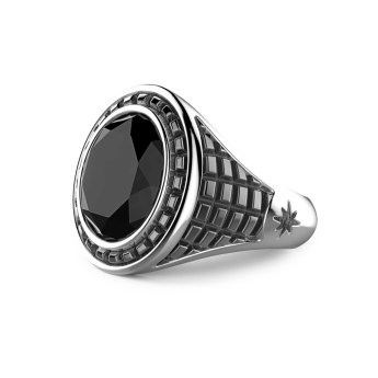 Anello Zancan in argento con pietra nera. 2