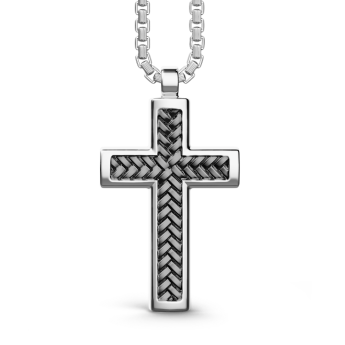 Zancan silver necklace with cross pendant.