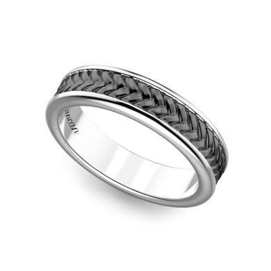 Anello a fede Zancan in argento brunito.