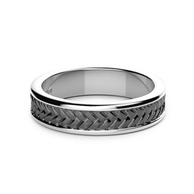 Zancan burnished silver band ring.
