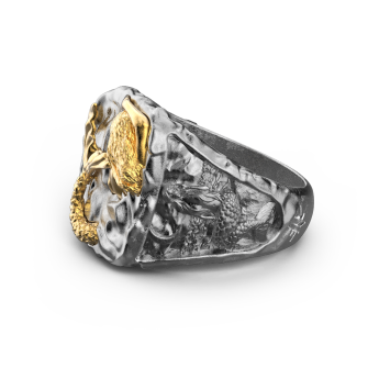 Anello Zancan in argento brunito con sirena. 2