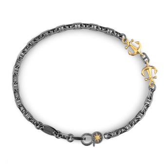 Bracciale Zancan in argento brunito con ancora. 2