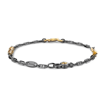 Bracciale Zancan in argento brunito con nodi marinari.