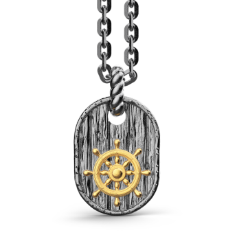 Collana Zancan in argento brunito con timone.