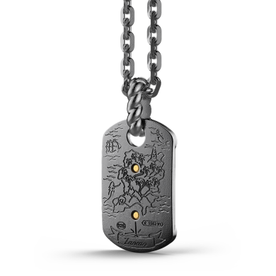 Zancan burnished silver necklace with sailboat.