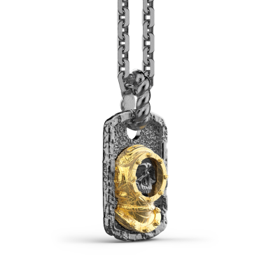 Collana Zancan in argento brunito con sommozzatore.