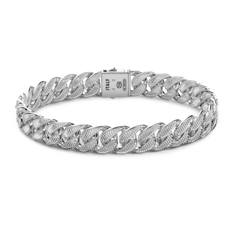 Bracciale grumetta Zancan in argento con finitura striata.