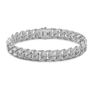 Bracciale grumetta Zancan in argento con finitura striata.